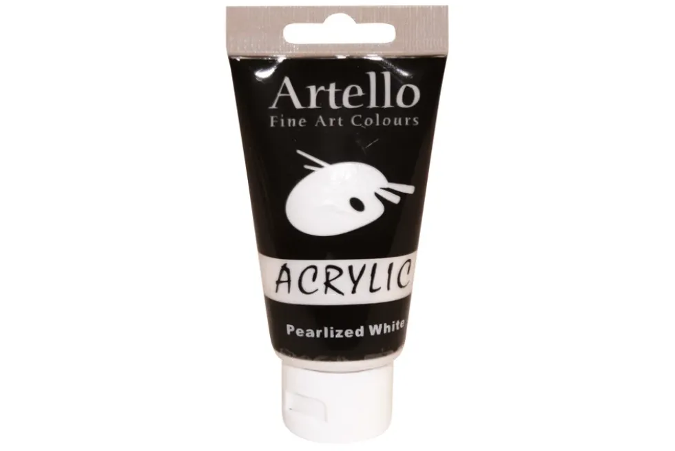 Akrylmaling Artello hvid pearlized 75ml