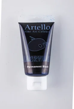 Akrylmaling Artello sort permanent 75ml