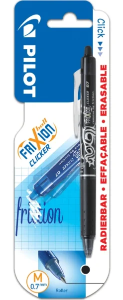 Ball-Liner Pilot Frixion clicker 0,7 mm sort blisterkort