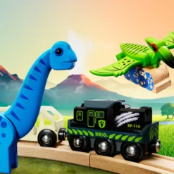 Batteridrevet tog med dinosaur
