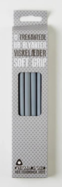 Blyant Graphit Stylus soft grip grå 12 stk