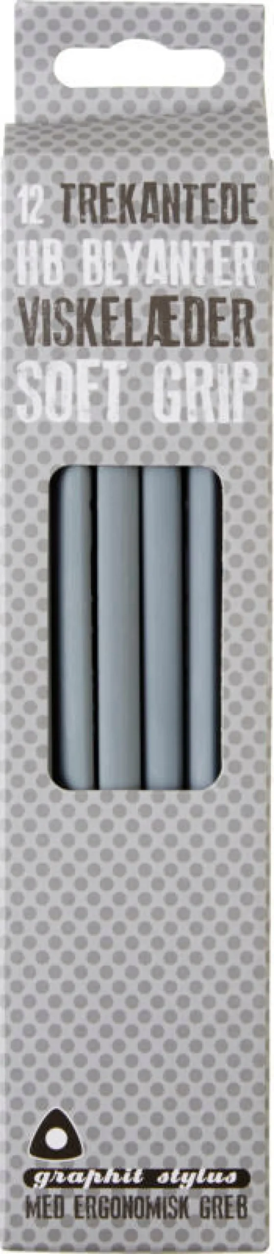 Blyant Graphit Stylus soft grip grå 12 stk