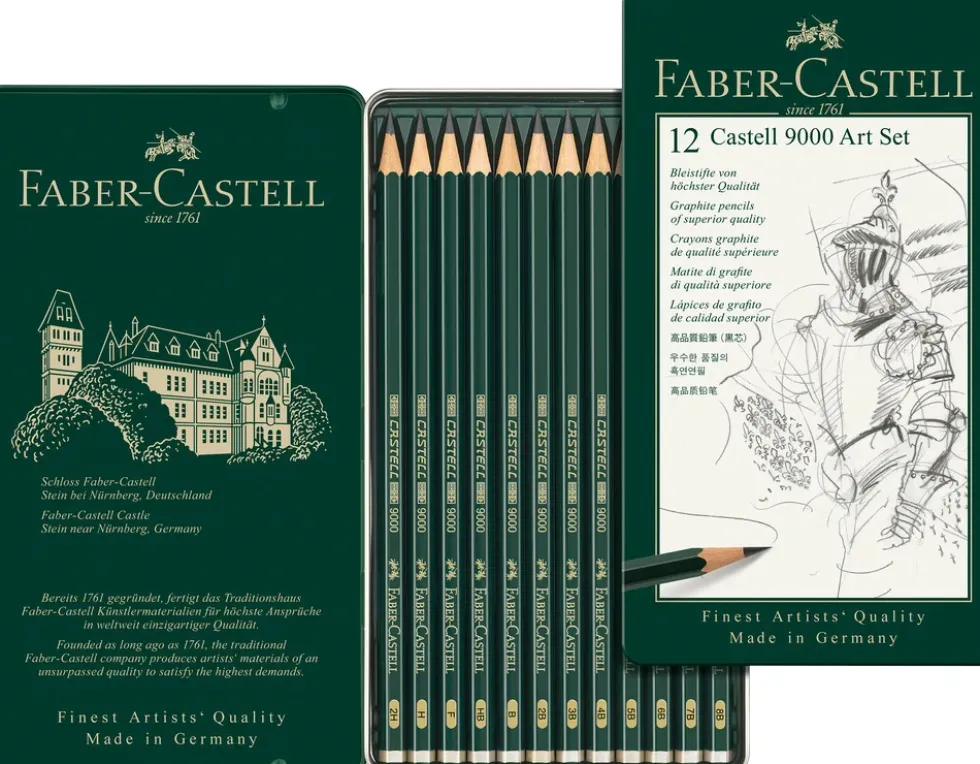 Blyant sæt Faber-Castell 9000 blyant 8b-2h 12 stk