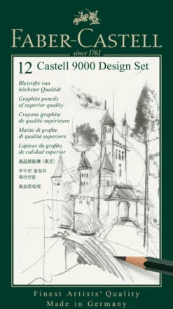 Blyant sæt pitt Faber-Castell 9000 5b-5h tin 12 ass