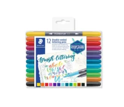 Brush letter duo Staedtler 12 ass. etui