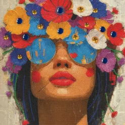 Diamond Art Ansigt/Blomst Mix 40X40Cm