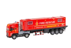 Die-cast brandbil med anhænger, lys og lyd