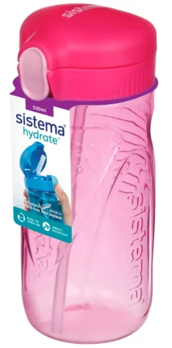 Drikkeflaske Sistema Tritan Quick Flip pink 520ml