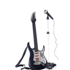 Elektrisk Guitar med Mikrofon og Stativ