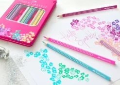 Farveblyant Faber-Castell sparkle 12 farver tinæske
