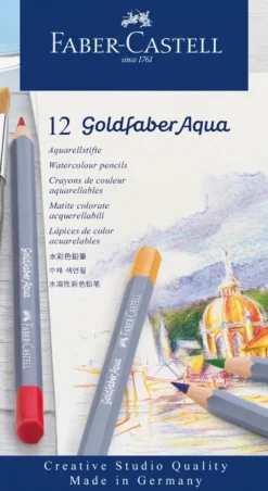 Farveblyant Goldfaber Akvarel tinæske 12 ass