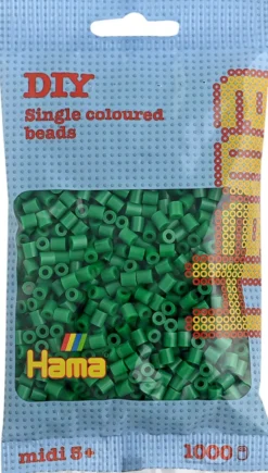Hama midi perler 1000 stk grøn 10