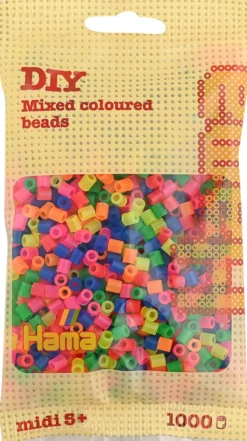 Hama midi perler 1000 stk neon mix 51