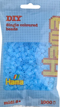 Hama midi perler 1000 stk trans blå 73