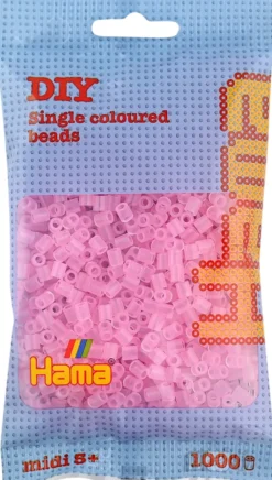 Hama midi perler 1000 stk trans pink 72