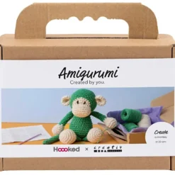 hækle japanske DIY Kit Amigurumi Abe grøn/off white