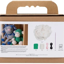 hækle japanske DIY Kit Amigurumi Abe grøn/off white