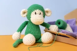 hækle japanske DIY Kit Amigurumi Abe grøn/off white