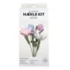 Hækle kit pastel blomster 6 stk blå, pink, hvid, lilla, grøn