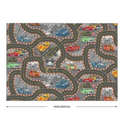 Legetæppe - Racer bane - 140 x 200 cm