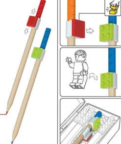 LEGO stationery 12 farveblyanter med 2 LEGO-klods toppe