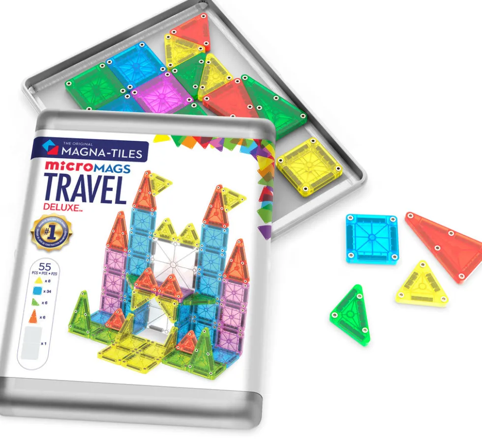 MAGNA-TILES® microMAGS Deluxe rejsesæt i æske, 55 dele
