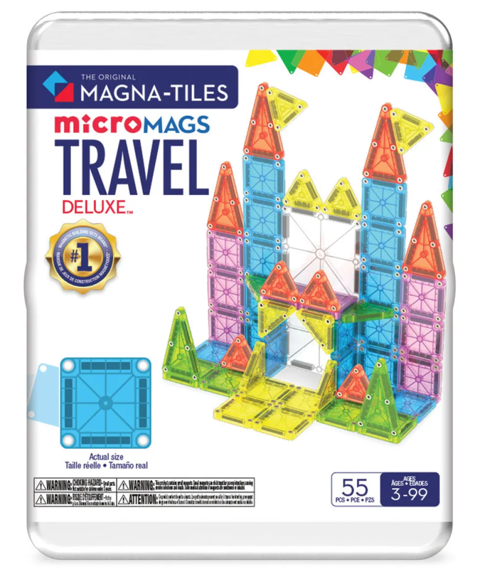 MAGNA-TILES® microMAGS Deluxe rejsesæt i æske, 55 dele
