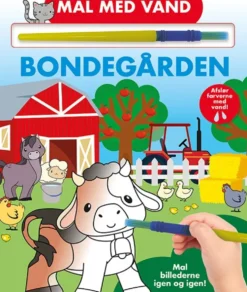 Mal med vand - Bondegården (papbog med pensel - farvelæg igen og igen)