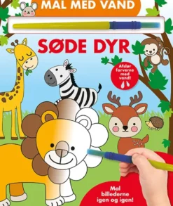 Mal med vand - Søde dyr (papbog med pensel - farvelæg igen og igen)