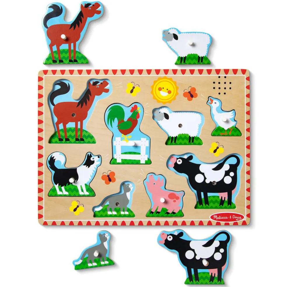 Melissa & Doug Puslespil med lyd, bondegårdsdyr