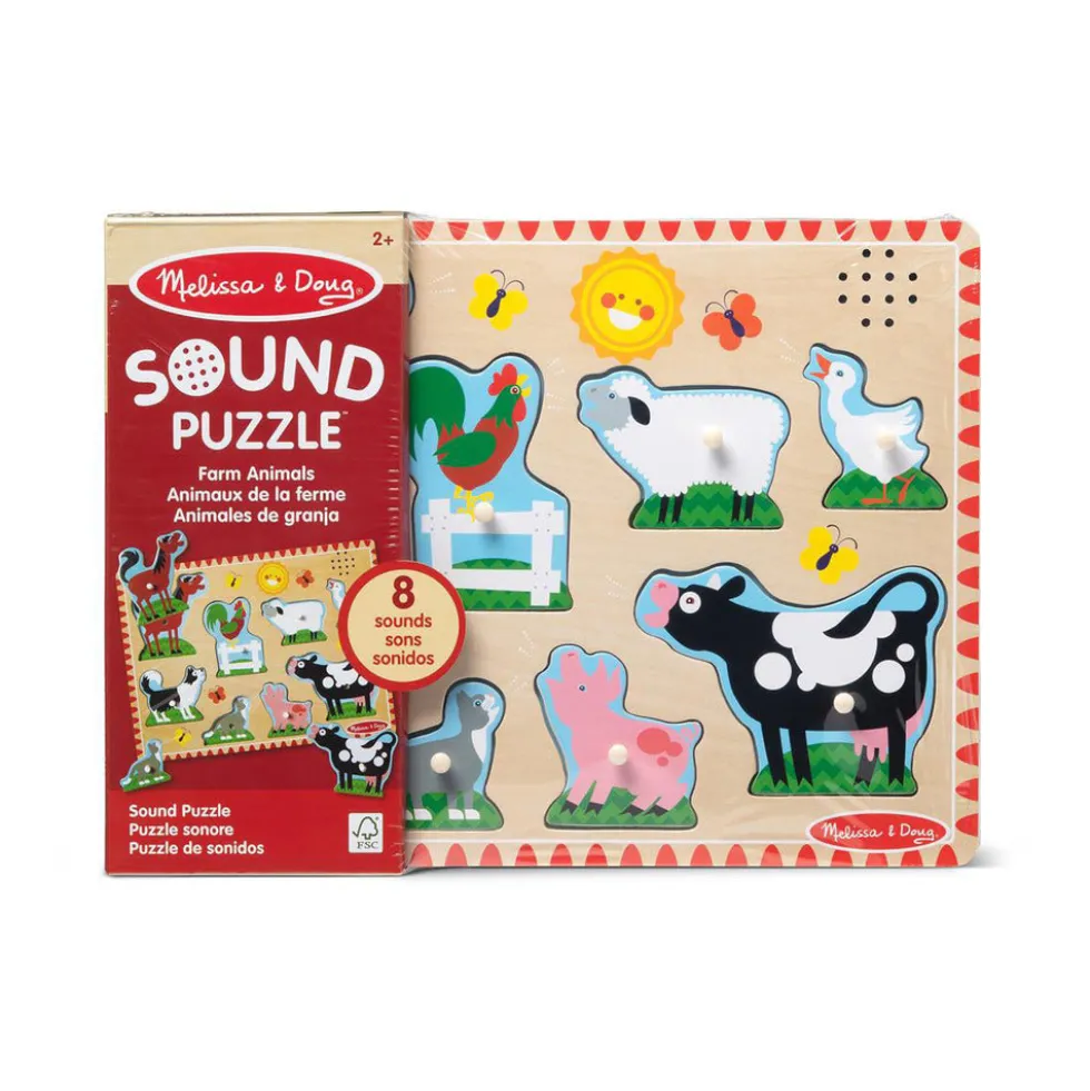 Melissa & Doug Puslespil med lyd, bondegårdsdyr