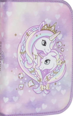Penalhus Beckmann Onezip Unicorn Princess Purple