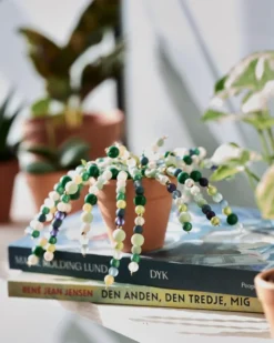 Perler æske trendy blå/grøn/guld/bogstav mix inkl. nål/tråd