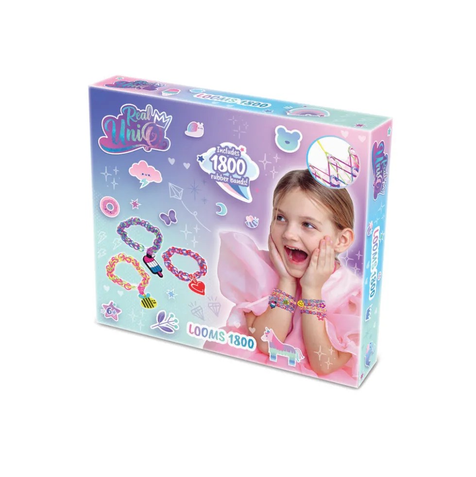 Real UniQ loombands med 1800 stk