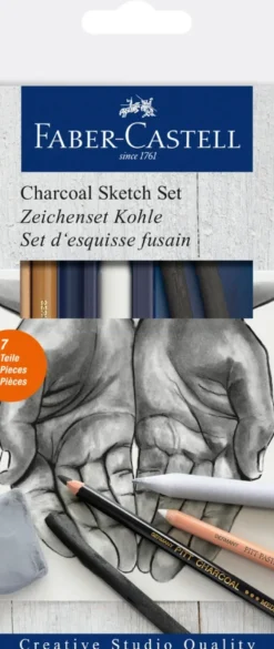 Sketch set gold Faber charcoal