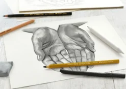 Sketch set gold Faber charcoal