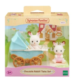 Sylvanian Families Sæt Chokoladekanin-tvillinger (barnevogn)