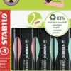 Tekstmarker Stabilo Green Boss sæt m/4 stk. pastel farver
