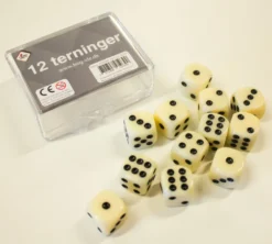 Terninger 12 stk. i æske