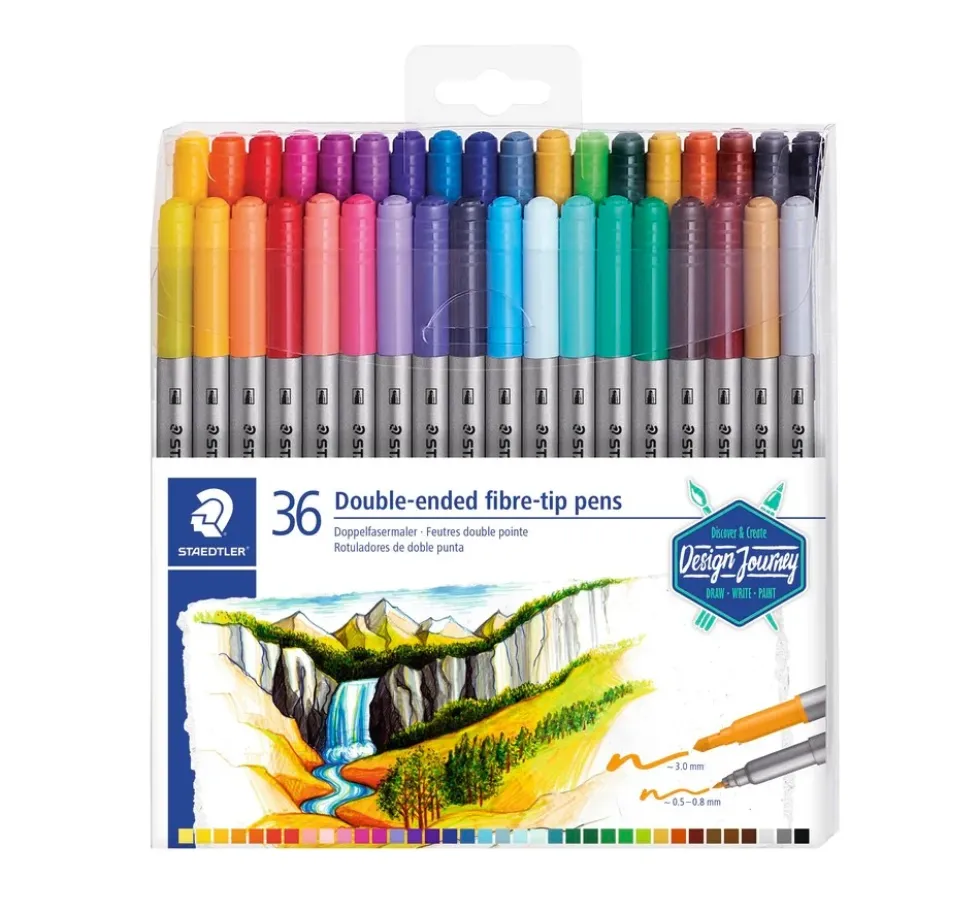 Tusser Staedtler design journey tyk/tynd 36 ass