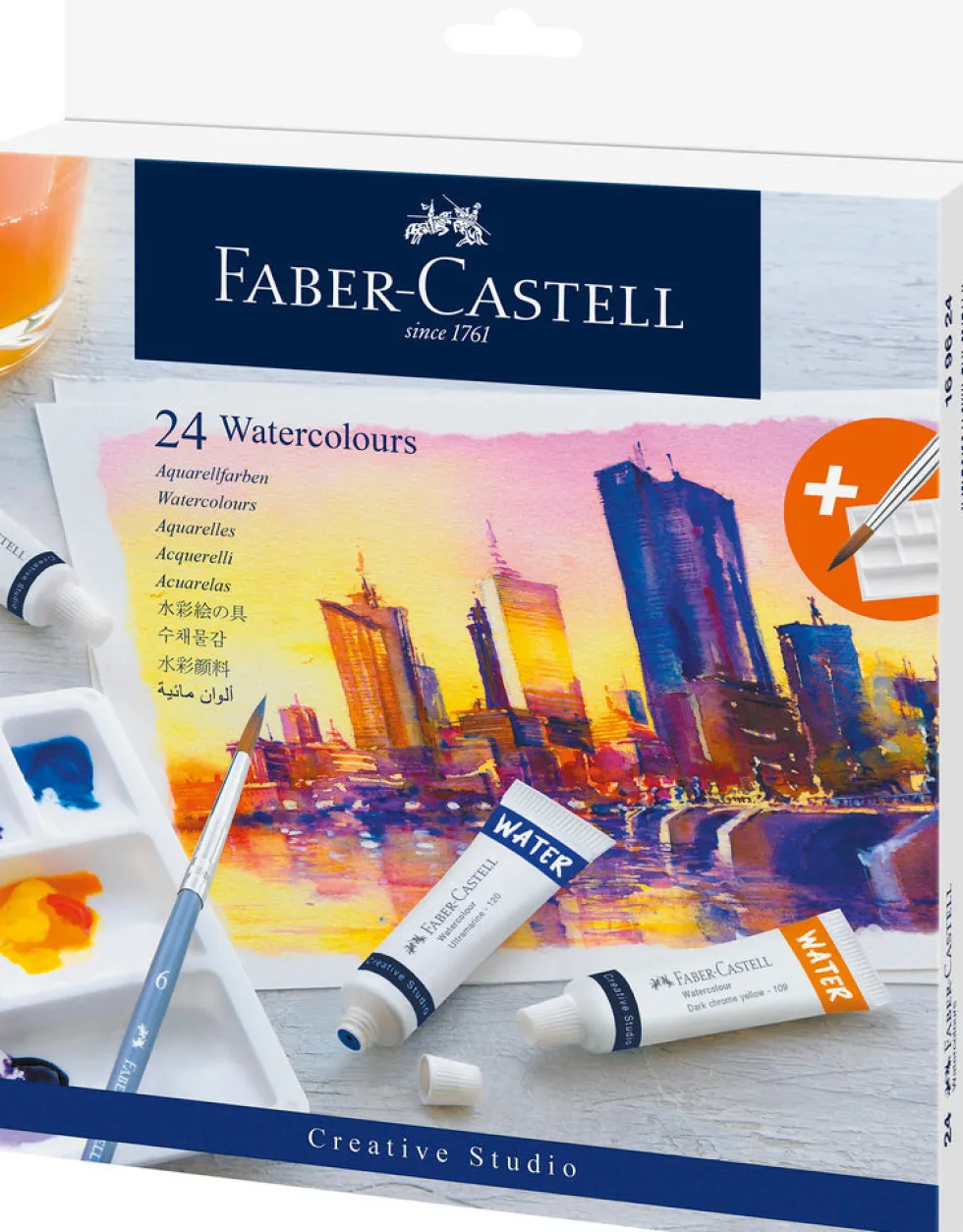 Vandfarver Faber-Castell startsæt 24 stk farver 9ml tube