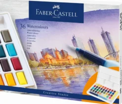 Watercolour Faber-Castell 36 ass i palette+water brush
