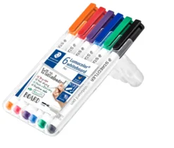 Whiteboardmarker Staedtler 6 asst farver 1mm