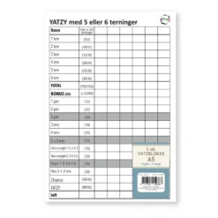 Yatzy blok A5 til 6 terninger 3 stk